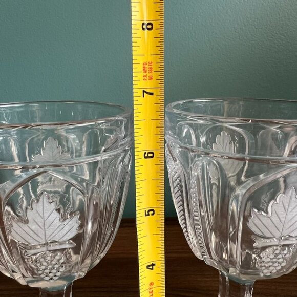 7 EAPG Magnet & Grape Frosted Leaf Repro Imperial Glass MMA Goblets 10 oz - Picture 7 of 8